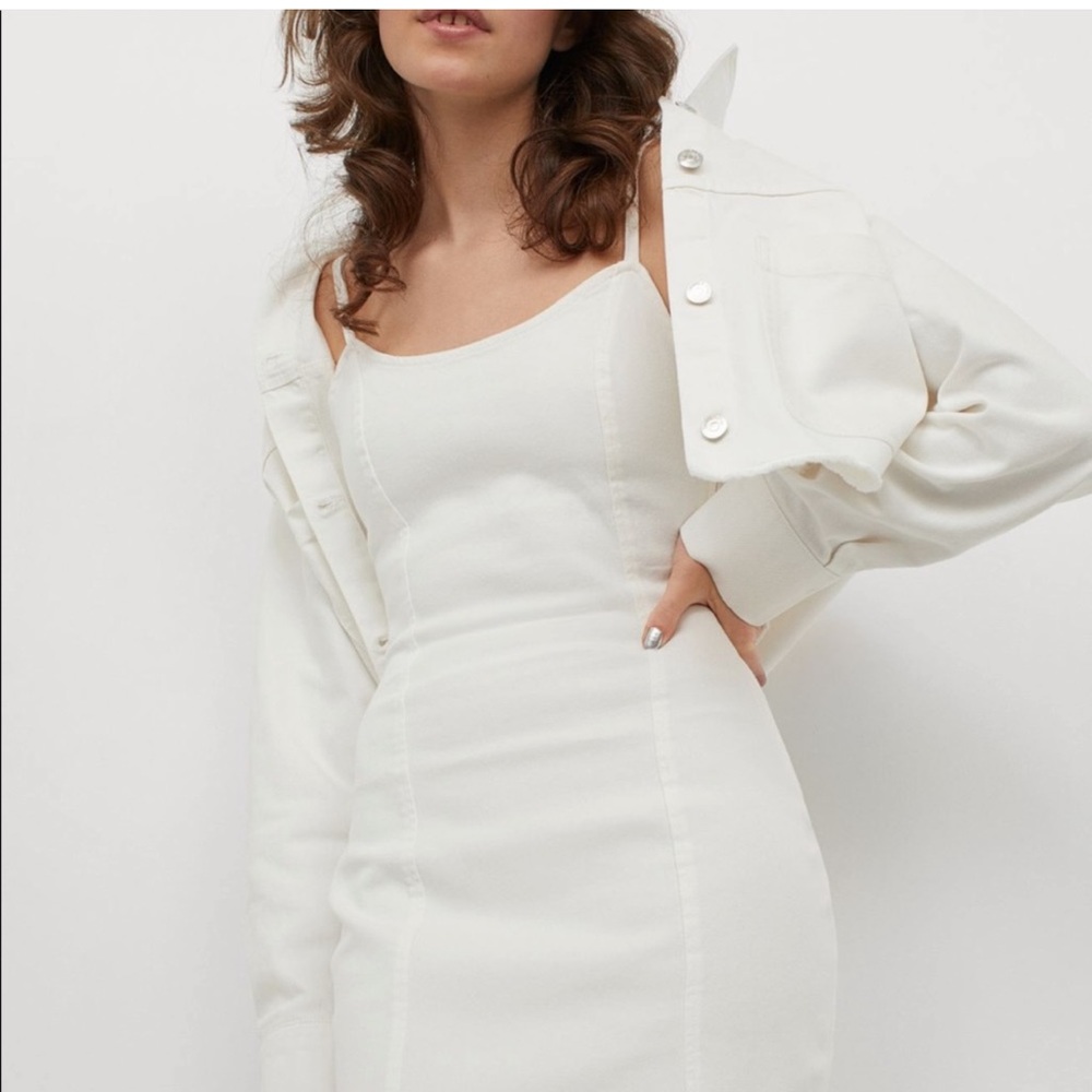 H&M White Denim Mini Dress